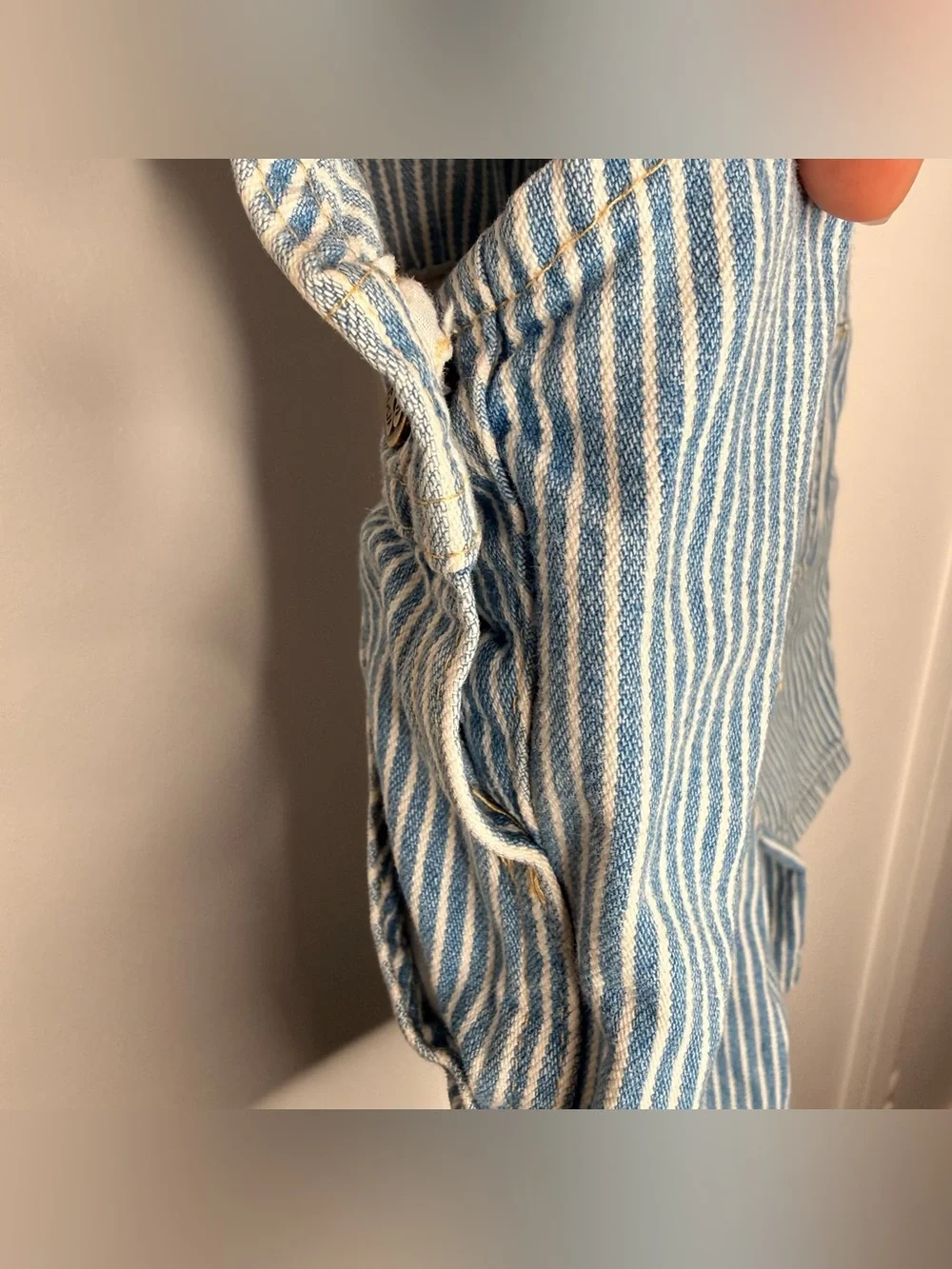 Vtg Oshkosh B'Gosh Railroad Striped Denim Cotton Overalls Size 4T